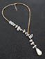 Fashion Gold Single Layer Gravel Pearl Drop Necklace