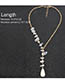 Fashion Gold Single Layer Gravel Pearl Drop Necklace
