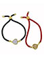 Fashion Red Rope Milky White Love Adjustable Drawstring Bracelet