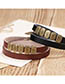 Fashion Brown Letter Cowhide Woven Bracelet