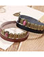 Fashion Black Alloy Letter Leather Bracelet