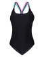 Fashion Lake Blue Color Rope One-piece Swimsuit