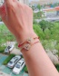 Fashion Red Copper Inlay Zircon Rope Love Bracelet