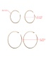 Fashion 8th Gold Large Circle With Diamond Earrings
