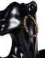 Fashion 7th Color Acrylic Large Circle Diamond Earrings