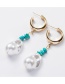 Fashion White Turquoise Irregular Natural Stone Earrings