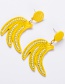 Fashion Yellow Alloy Spray Paint  Silver Needle Banana Earrings