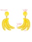 Fashion Yellow Alloy Spray Paint  Silver Needle Banana Earrings