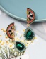 Fashion Color Glass Diamond Orange Earrings