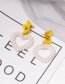 Fashion Yellow Budo Pearl Love Heart Earrings