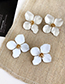 Fashion White Alloy Flower Earrings