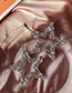 Fashion Pentagram Stitching Gemstone Five-pointed Star Flash Drill Earrings
