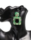 Fashion Black Geometric Diamond Earrings