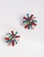 Fashion Color Flower And Diamond Earrings