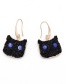 Fashion Black Resin Cat Earrings