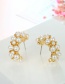 Fashion Golden Large Open Round Pearl Earrings