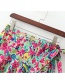 Fashion Color Flower Print A Word With A Short Skirt