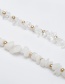 Fashion White Beaded Crystal Raw Stone Single Layer Necklace