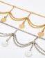 Fashion Gold Multi-layered Embossed Coin Tassel Waist Chain