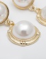 Fashion One Gold Double Round 1380 Geometric Pearl Earrings