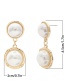 Fashion Two Asian Gold Drop Shape 1518 Geometric Pearl Earrings