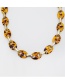 Fashion Golden Style Pig Nose Button Leopard Button Acrylic Waist Chain