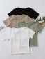 Fashion Bean Green Middle Pressure Line Solid Color T-shirt
