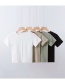 Fashion White Middle Pressure Line Solid Color T-shirt