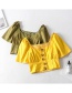 Fashion Yellow Single-breasted Square Collar Shirt