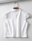 Fashion White Chinese Knot Buckle Hollow T-shirt