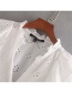 Fashion White Openwork Embroidered V-neck Single-breasted Shirt
