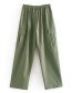 Fashion Green Tooling High Waist Straight Pants