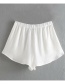 Fashion White Elastic Waist Shorts