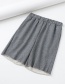 Fashion Dark Gray Elastic Waist And Five-pants