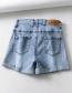 Fashion Gray Washed And Rolled Holes: Washed Denim Shorts