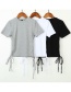 Fashion Gray Side Drawstring T-shirt