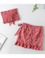 Fashion Red Ruffled Printed Tie Knot Set