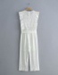 Fashion White Cotton Embroidered Jumpsuit