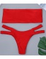 Fashion Red Bandeau Double-sided Bandage Split Swimsuit