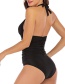 Fashion Black Pleated One-piece Swimsuit