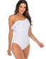 Fashion White One-shoulder Ruffled One-piece Swimsuit