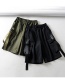 Fashion Black Five-point Tie Stitching Tooling Shorts