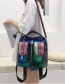 Fashion Green Sequined Contrast Double Belt Shoulder Bag