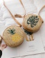 Fashion Pineapple Yellow Straw Embroidered Shoulder Bag