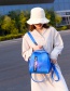 Fashion Blue Soft Leather Backpack