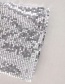 Fashion Silver Sequined Stitching Skirt