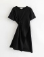 Fashion Black Side Slit Buttoned Two-piece Dress