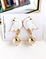 Fashion White Alloy Resin Bird Earrings