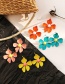 Fashion Pink Contrast Color Flower Earrings