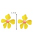 Fashion Pink Contrast Color Flower Earrings
